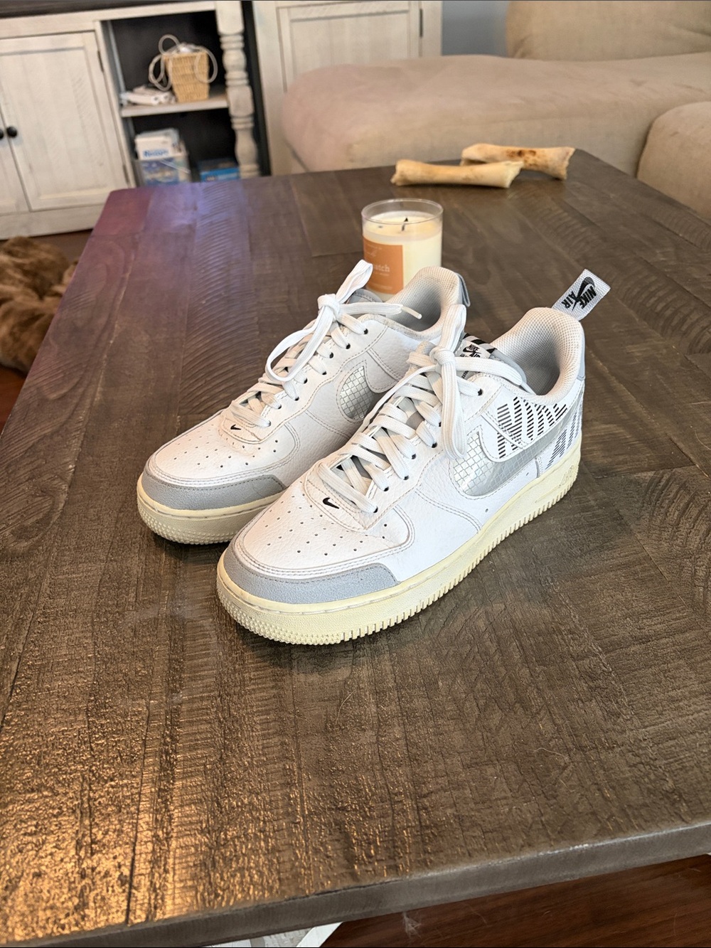 Nike White and Light Gray Low-Top Athletic Sneakers